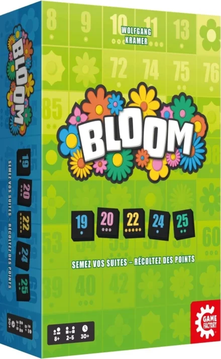 Boîte du jeu Bloom colorée avec fleurs