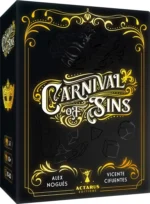 Boîte du jeu Carnival of Sins noire et dorée