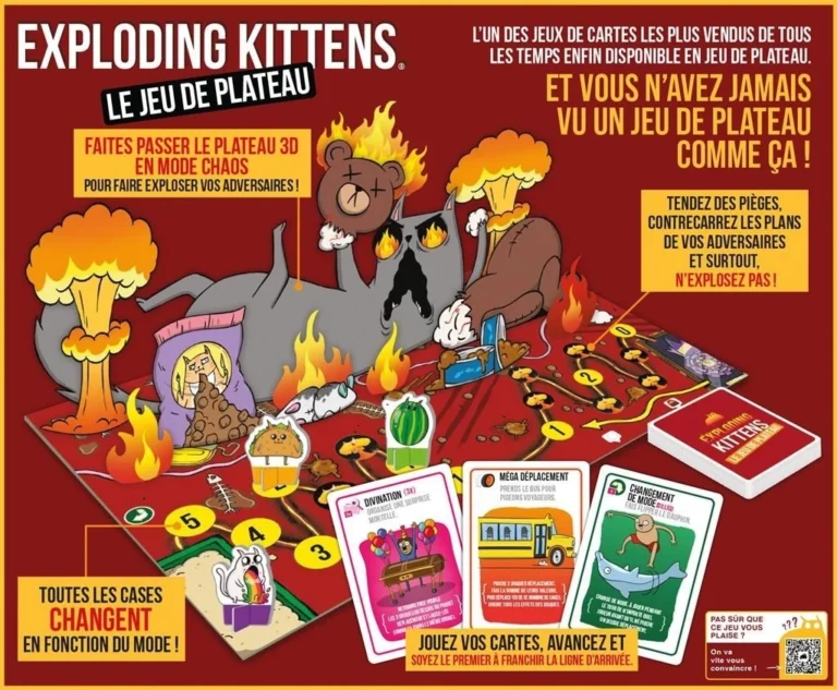 Jeu de plateau Exploding Kittens en mode chaos