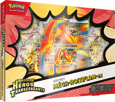 Pokémon Héros Transcendants coffret Mega Roitflam-ex