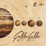 Illustration vintage de Jupiter et ses lunes galiléennes