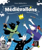 Couverture jeu Médievallons avec chevaliers et couronne