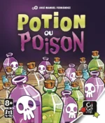 Jeu Potion ou Poison avec fioles colorées et crânes