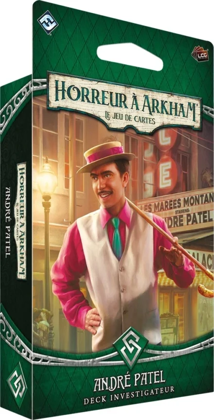 Boîte jeu Horreur à Arkham deck investigateur André Patel