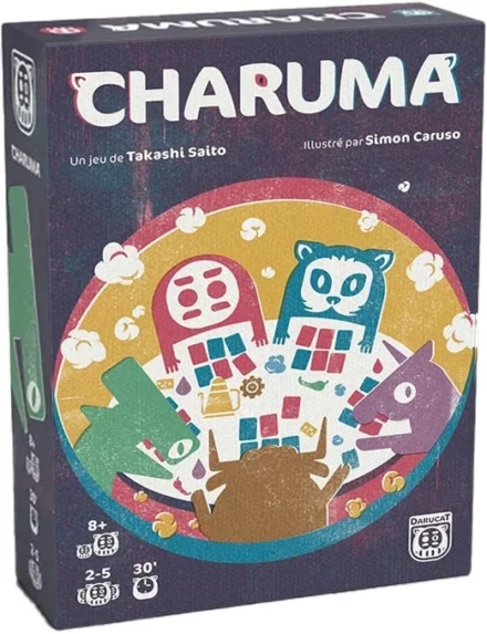Jeu de société Charuma avec animaux colorés et tuiles