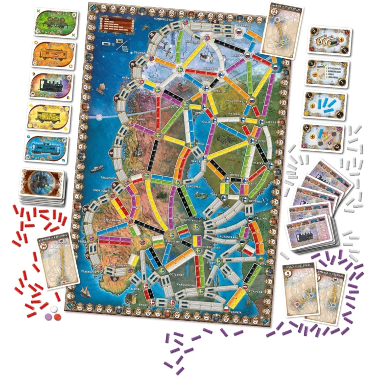 Jeu de société Rails & Barons avec plateau Scandinavie