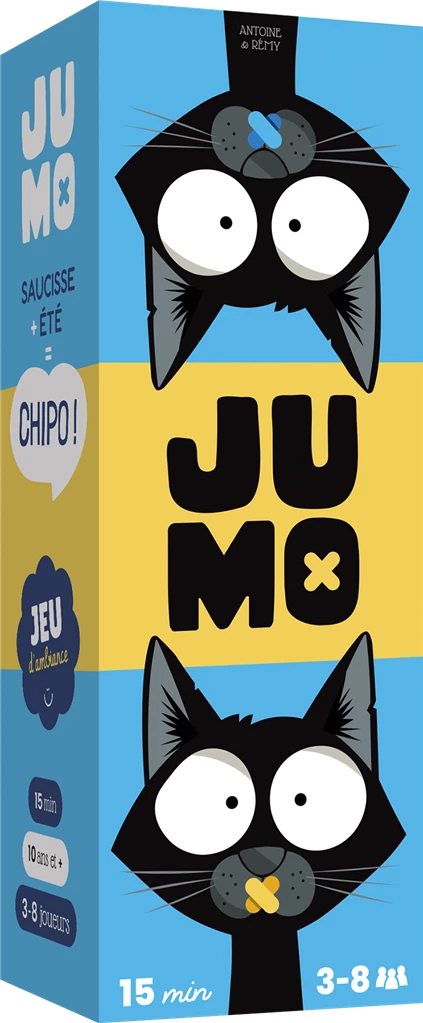 Boîte de jeu Jumo avec deux chats noirs stylisés