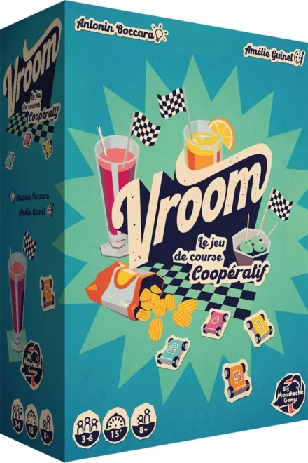 Boîte jeu Vroom course coopératif enfants voitures