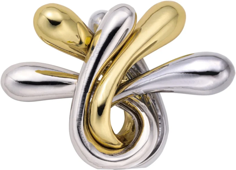 Cuillères brillantes or et argent entrelacées élégantes