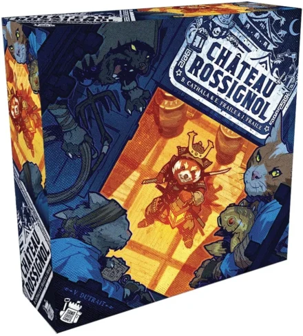 Boîte jeu de société Château Rossignol avec illustrations colorées