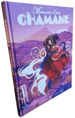 Livre illustré Mémoires d'une Chamane, couverture violette fantastique