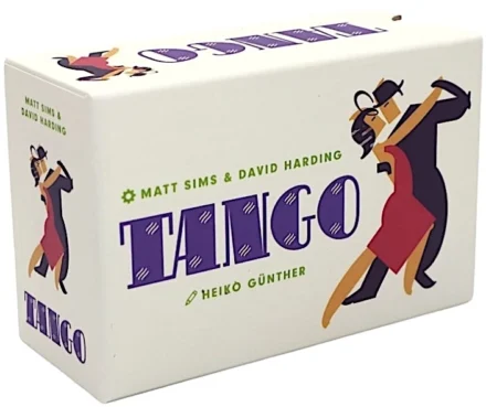 Boîte du jeu de société Tango avec illustrations de danseurs