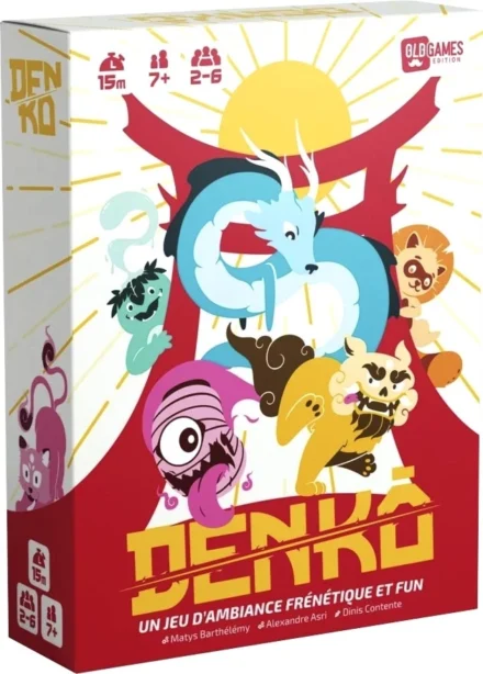 Boîte de jeu Menila avec créatures colorées et soleil