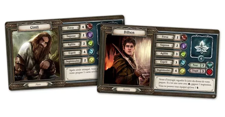 Cartes de jeu Gimli et Bilbon du Seigneur des Anneaux