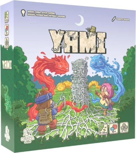 Boîte jeu de société Yiki avec créatures fantastiques colorées