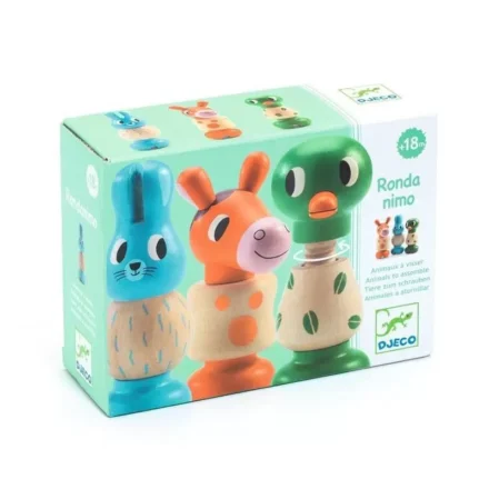 Jouet empilable Ronda Nimo avec trois animaux colorés