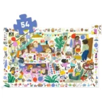 Puzzle 54 pièces scène famille colorée maison