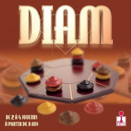 Boîte jeu DIAM avec jetons colorés hexagonaux