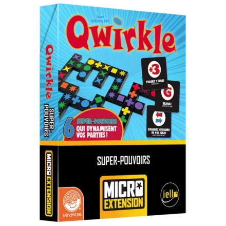 Boîte jeu Qwirkle Super-Pouvoirs extension micro Iello