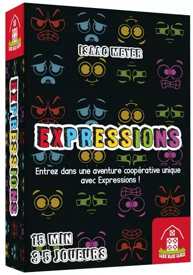 Boîte jeu Expressions avec visages colorés stylisés