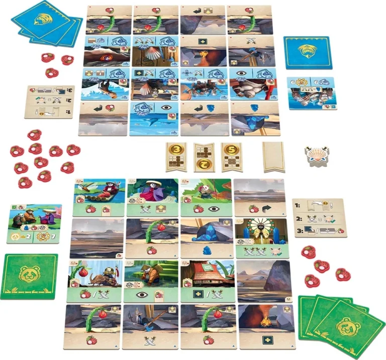 Contenu complet du jeu de société King of Tokyo avec cartes et jetons