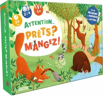 Jeu de société enfants animaux forêt Attention Prêts Mangez