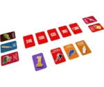 Jeu de cartes colorées avec chiffres et illustrations thématiques