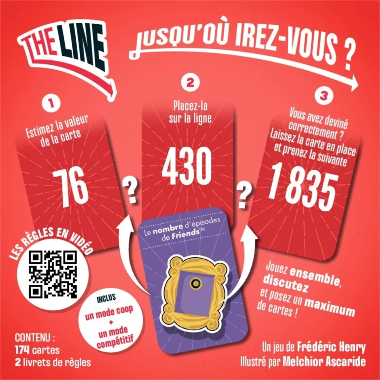 Jeu de cartes THE LINE Friends avec instructions de jeu numérotées