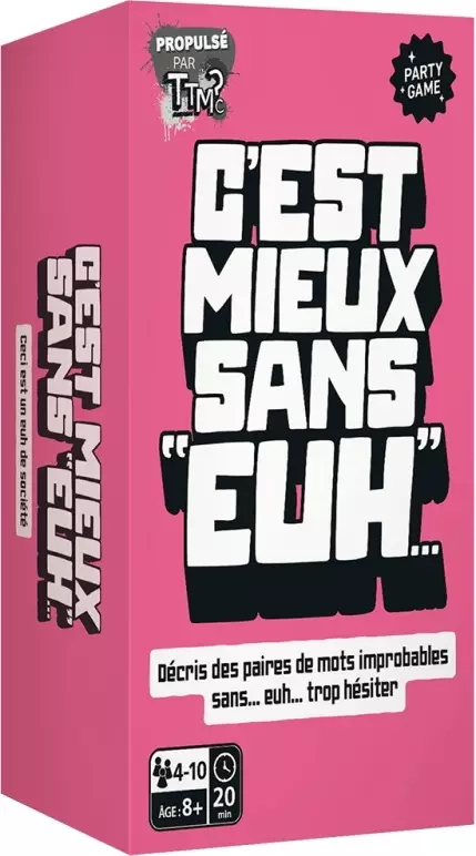 Boîte de jeu de société C'est mieux sans euh rose vif