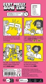 Boîte jeu de société C'est mieux sans 'euh' avec illustrations colorées