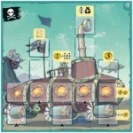 Sous-marin pirate avec créatures marines dans un jeu de plateau
