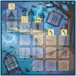 Jeu de puzzle avec château médiéval et grille de cases