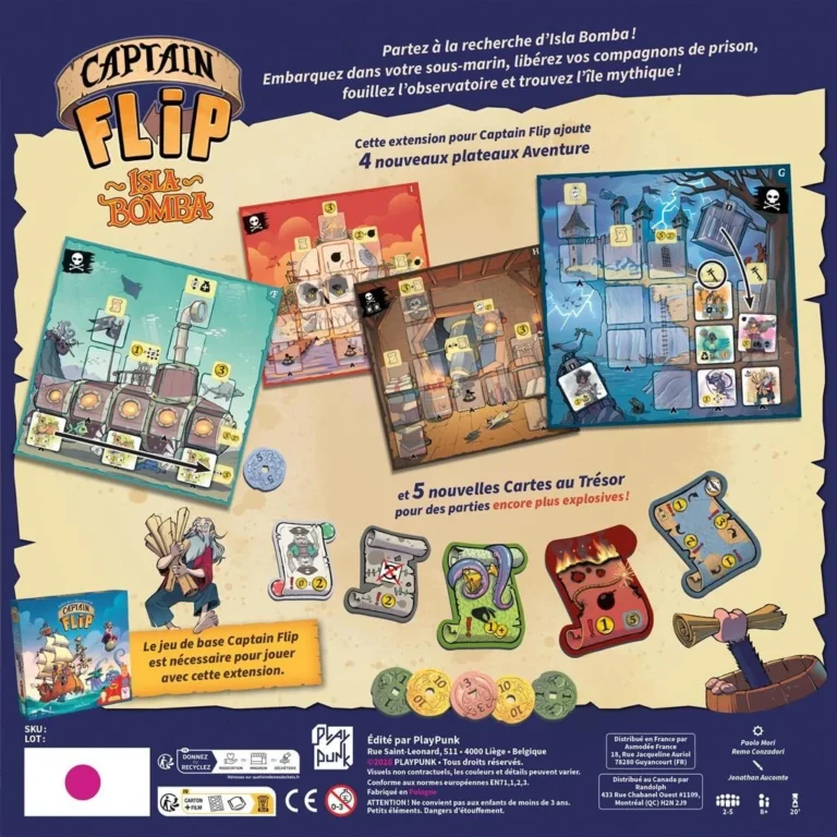 Captain Flip Isla Bomba extension jeu de plateau pirate aventure