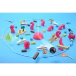 Illustration 3D colorée de symboles maritimes et touristiques