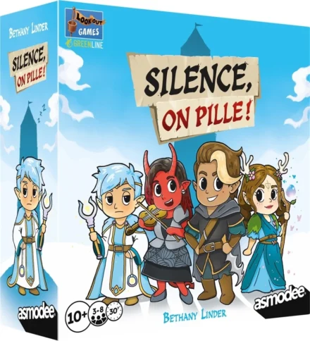 Couverture jeu de société Silence on Pille avec personnages fantastiques