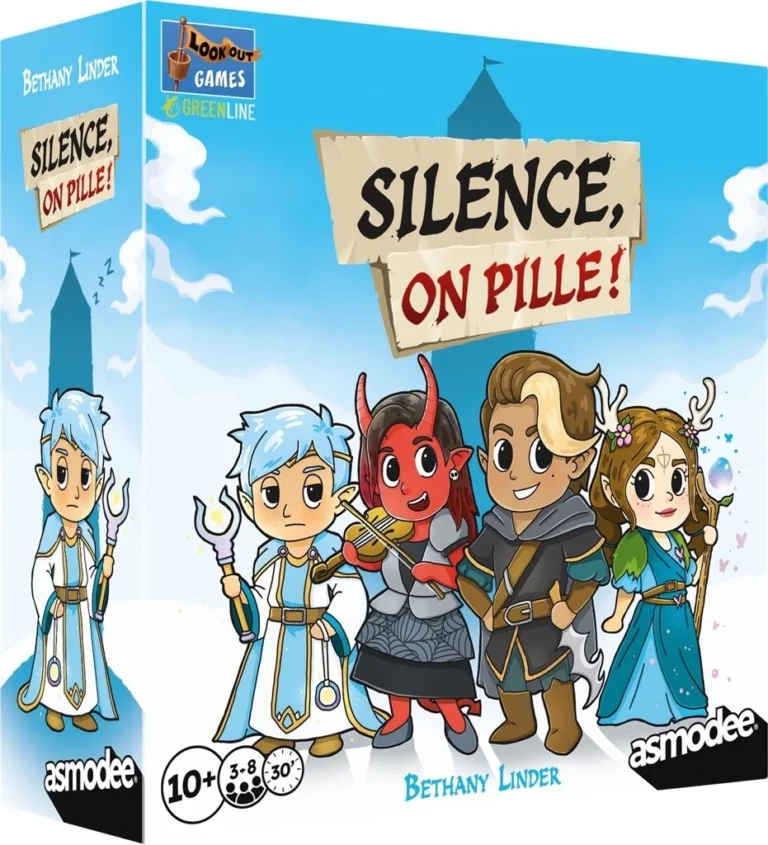 ffnfc0aw2117.webp Couverture jeu de société Silence on Pille avec personnages fantastiques