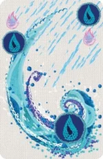 Illustration abstraite de gouttes d'eau stylisées en bleu et violet