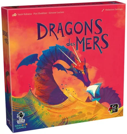 Boîte de jeu de société Dragons des Mers avec illustration dragon coloré