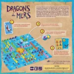 Boîte de jeu Dragons des Mers avec plateau coloré et pions
