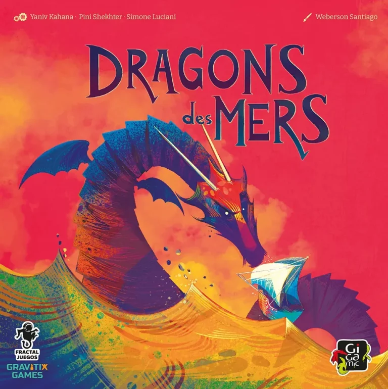 Couverture du jeu Dragons des Mers avec dragon coloré