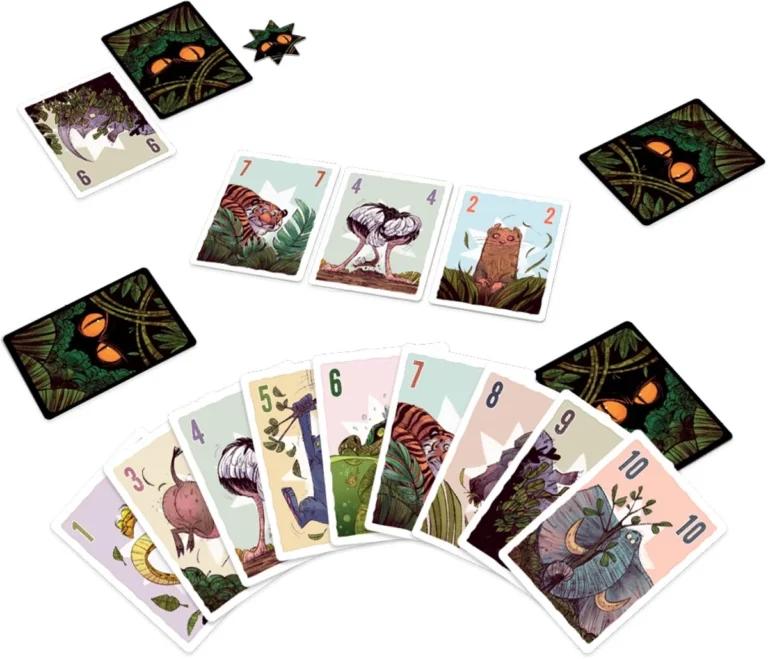 Jeu de cartes jungle avec animaux et créatures fantastiques