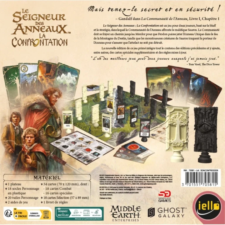 Le Seigneur des Anneaux La Confrontation jeu de plateau