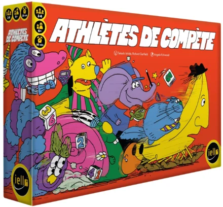 Boîte de jeu de société Athletes De Compete avec personnages colorés
