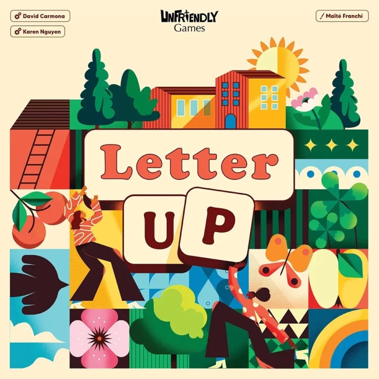 Affiche colorée jeu Letter Up Unfriendly Games